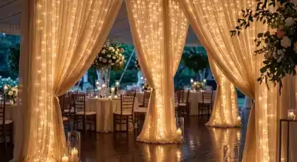 Cascadas LED exterior certificación IP65 para evento al aire libre