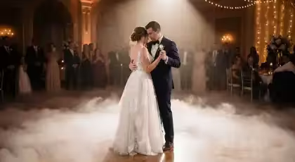 Humo bajo para primer baile de bodas
